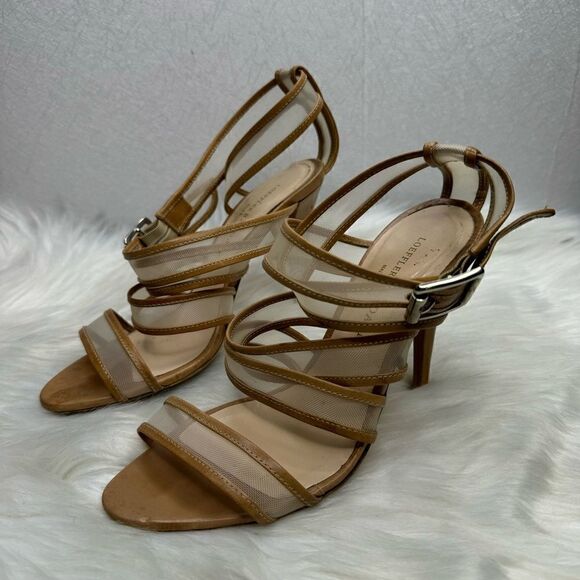 Loeffler Randall Paige Mesh Nude Strappy Heel 7.5 - Picture 2 of 9